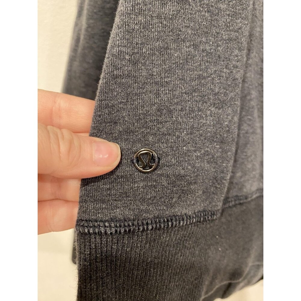 Lululemon Hug it Out Jacket Womens 6 Gray Full Zip High Neck Fleece Sweatshirt - Picture 4 of 5